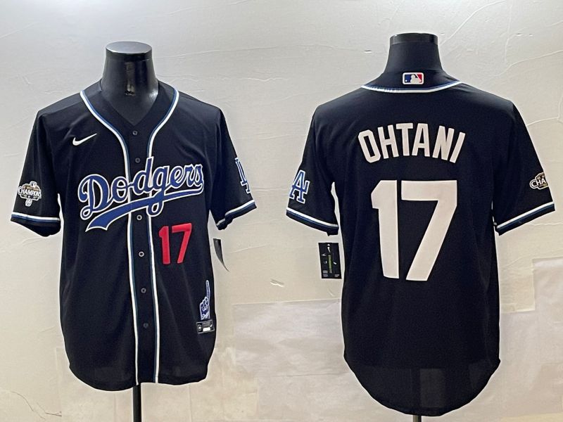 Men Los Angeles Dodgers 17 Ohtani Black Fashion Game 2025 Nike MLB Jersey style 3066